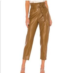 Amanda Uprichard Tessi Faux Leather Pant in Tan revolve